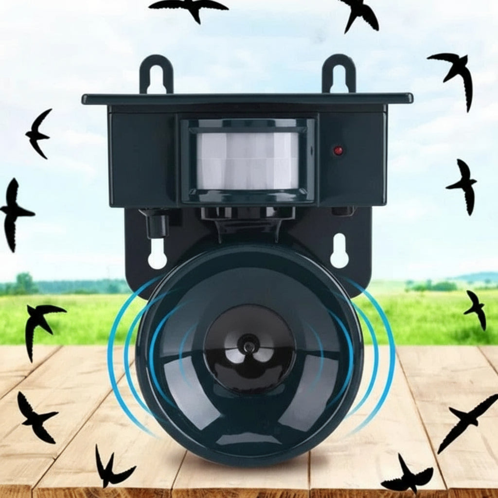 Outdoor Solar-Powered Motion-Activated Bird Deterrent Sound Device