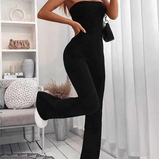 Casual Summer Jumpsuit-Style Trousers for Women with Adjustable Waist, Slim Fit
