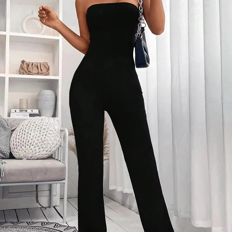 Casual Summer Jumpsuit-Style Trousers for Women with Adjustable Waist, Slim Fit