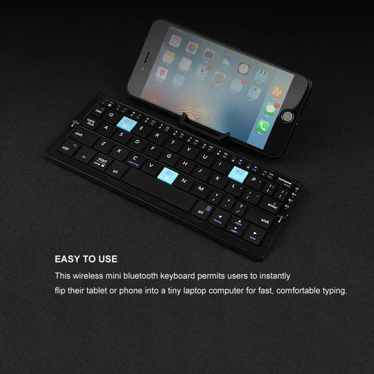 Slim Foldable Wireless Keyboard and Magnetic Stand for Tablets