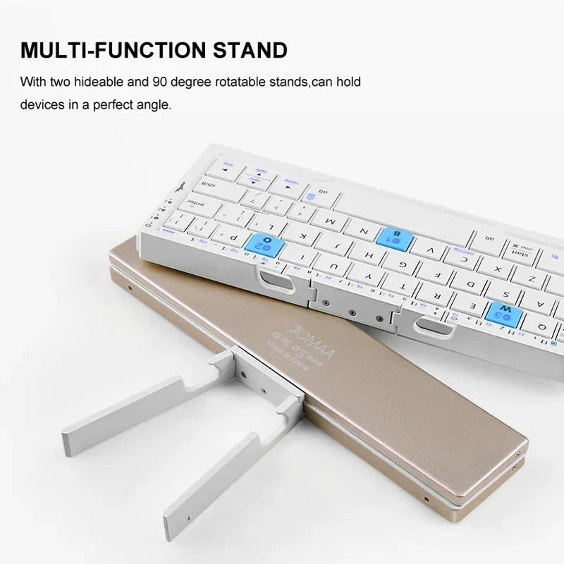 Slim Foldable Wireless Keyboard and Magnetic Stand for Tablets