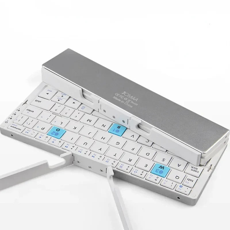 Slim Foldable Wireless Keyboard and Magnetic Stand for Tablets