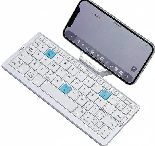 Slim Foldable Wireless Keyboard and Magnetic Stand for Tablets