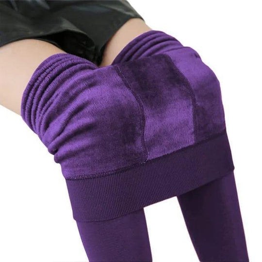 Stretchy Fleece-Lined Leggings for Cold Weather