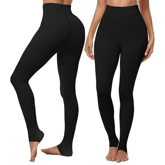 Stretchy Fleece-Lined Leggings for Cold Weather