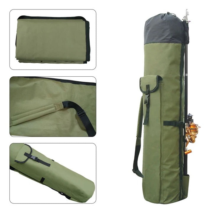 Portable Fishing Gear Bag, Multi-Pocket Rod Storage