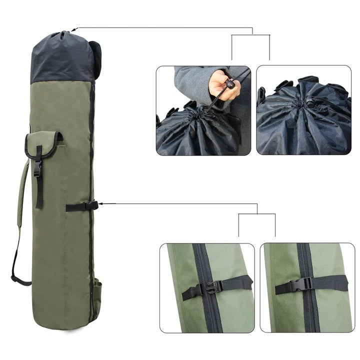 Portable Fishing Gear Bag, Multi-Pocket Rod Storage