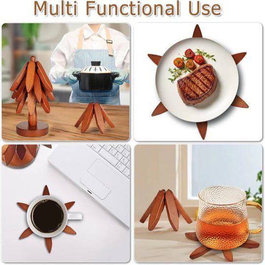 Wooden Pot Stand with Heat-Resistant Surface