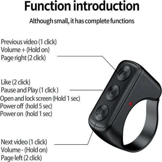 Bluetooth Scrolling Ring Remote Control for Smartphones