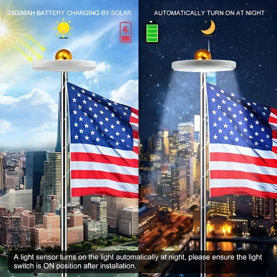 Flagpole Light - Solar LED - Outdoor Mount