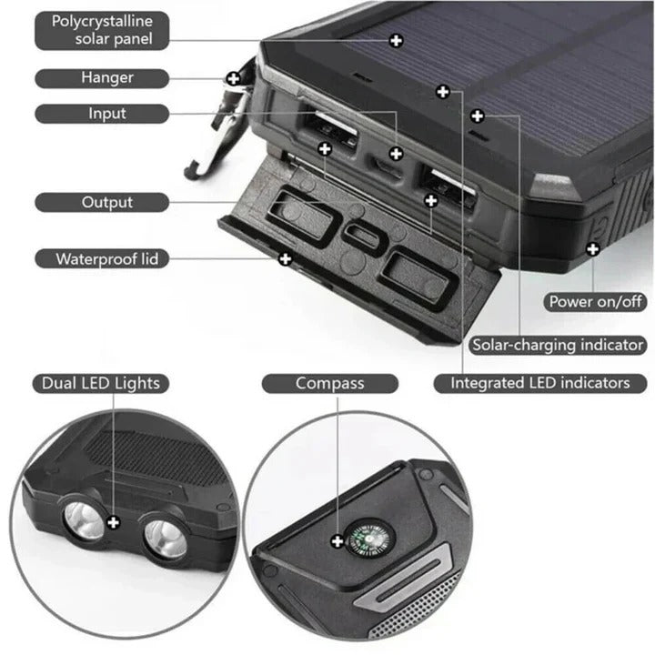 Outdoor Solar Charger 30000mAh Power Bank