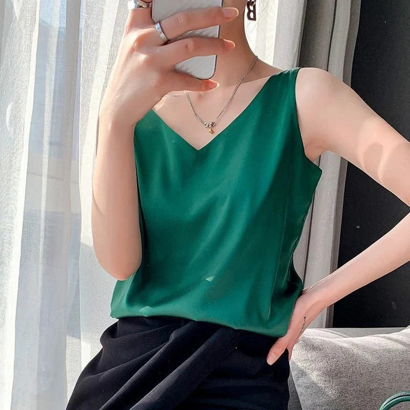 Women’s Fabric Tank Top Designed for Layering and Warm Weather