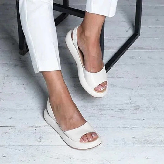 Slip-On Sandals with Open Toe Design and Elastic Band