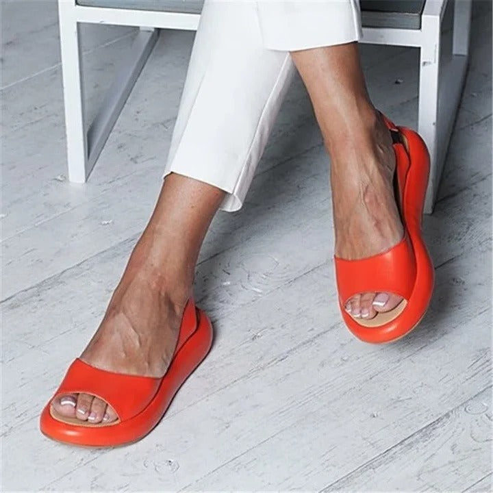 Slip-On Sandals with Open Toe Design and Elastic Band
