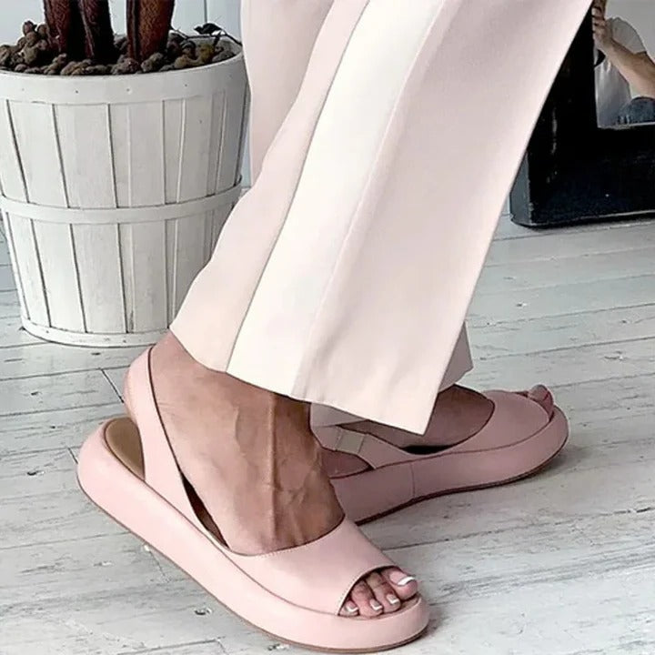 Slip-On Sandals with Open Toe Design and Elastic Band
