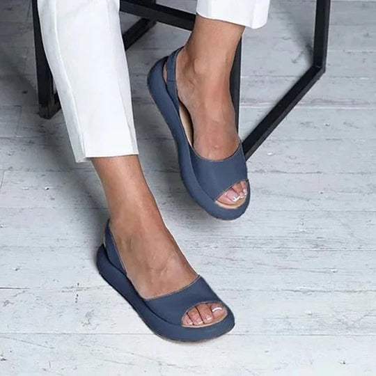 Slip-On Sandals with Open Toe Design and Elastic Band