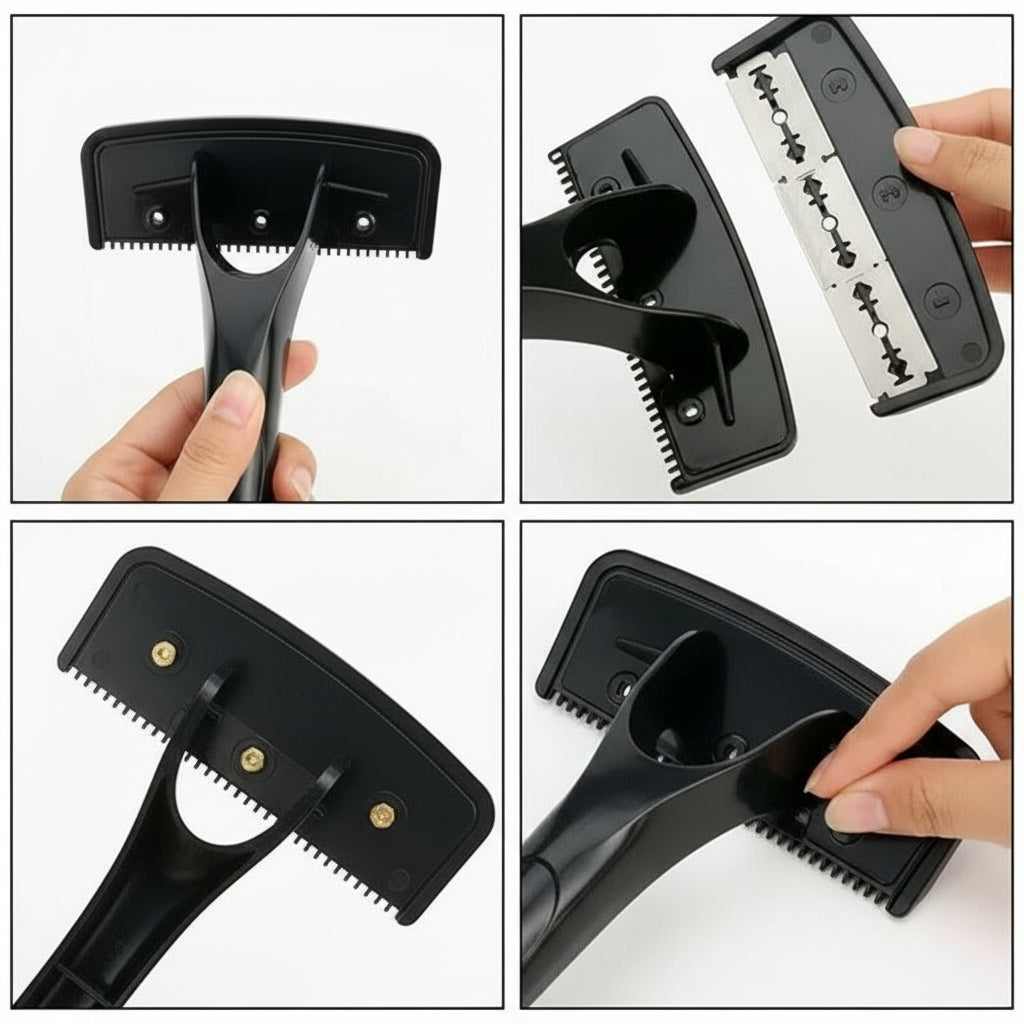 Dual Blade Back Shaver for Men, Manual Groomer with Folding Handle