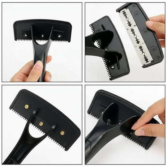 Dual Blade Back Shaver for Men, Manual Groomer with Folding Handle