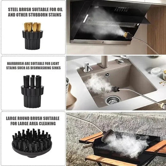 Steam Cleaning Device with Nozzles and Heat Resistant Gloves