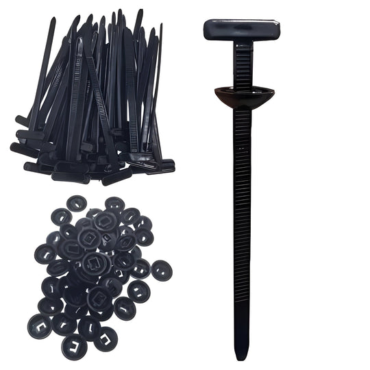 Nylon Zip Tie Set, 50 Pack for Bundling and Organising Cords