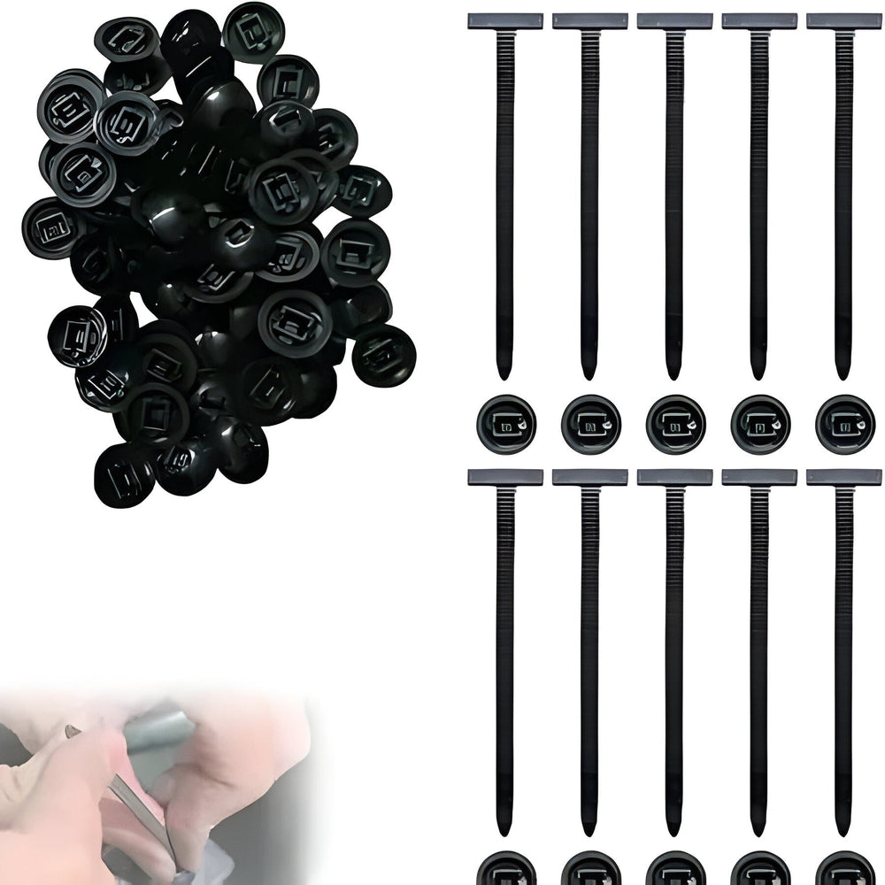 Nylon Zip Tie Set, 50 Pack for Bundling and Organising Cords