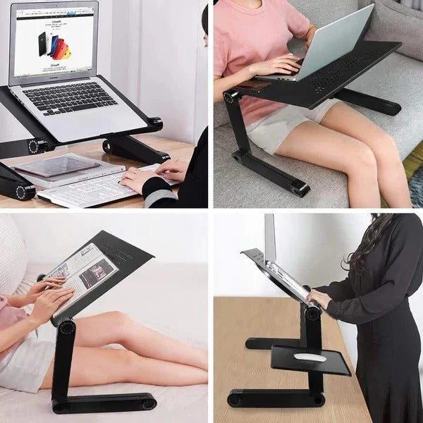 Adjustable Folding Aluminium Laptop Stand with Detachable Mouse Plate