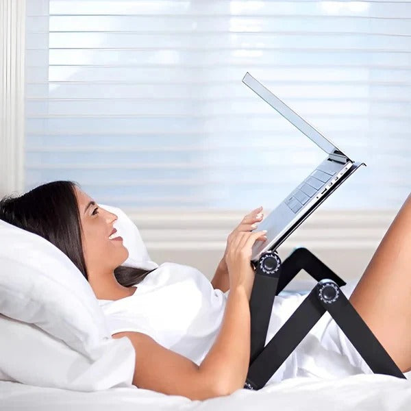Adjustable Folding Aluminium Laptop Stand with Detachable Mouse Plate