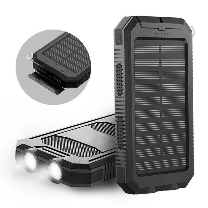 Portable Solar Power Bank With Dual USB Outputs