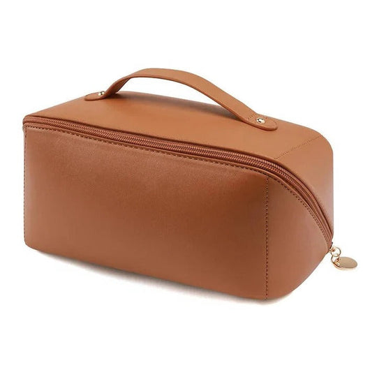 Makeup Organiser Pouch with PU Exterior and Wide Opening Design