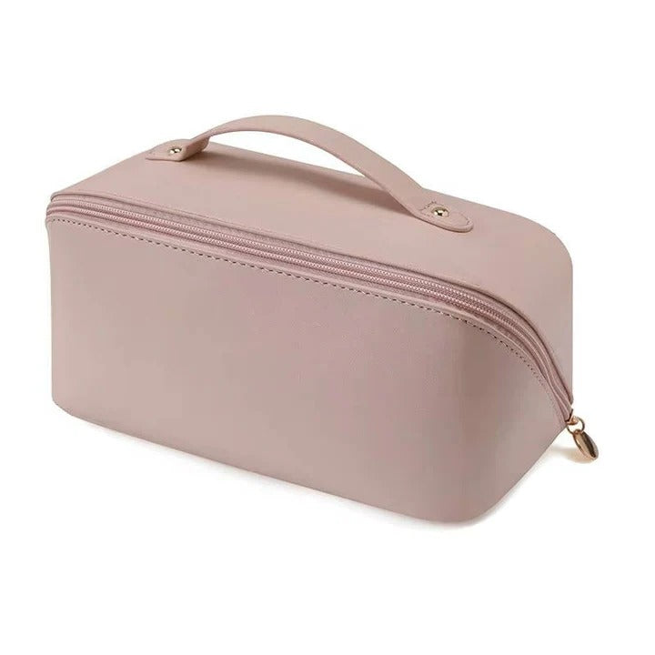 Makeup Organiser Pouch with PU Exterior and Wide Opening Design