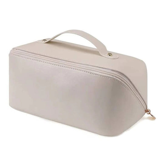 Makeup Organiser Pouch with PU Exterior and Wide Opening Design