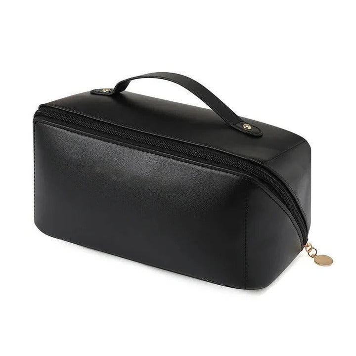 Makeup Organiser Pouch with PU Exterior and Wide Opening Design