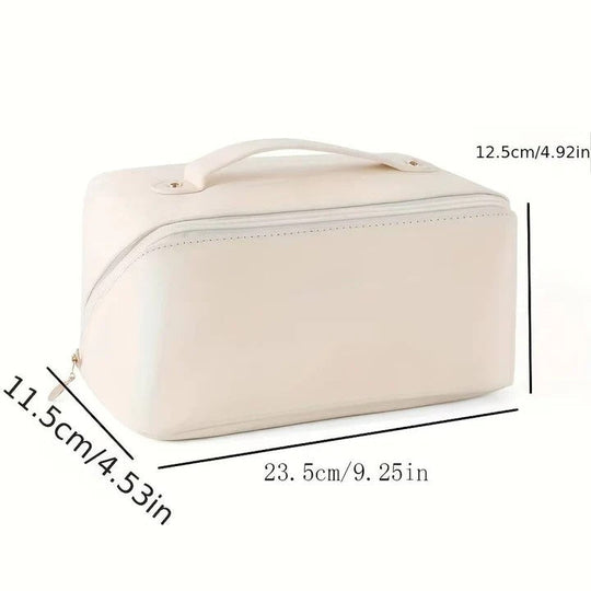 Makeup Organiser Pouch with PU Exterior and Wide Opening Design