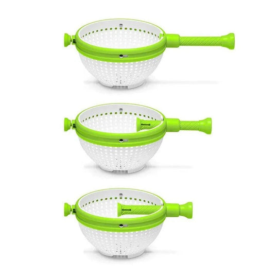 Manual Spin Salad Bowl with Built-In Rinse and Drain System