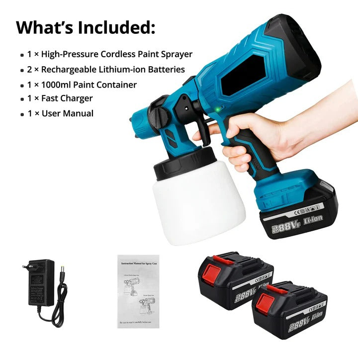 Cordless Handheld Paint Sprayer With Adjustable Spray Settings