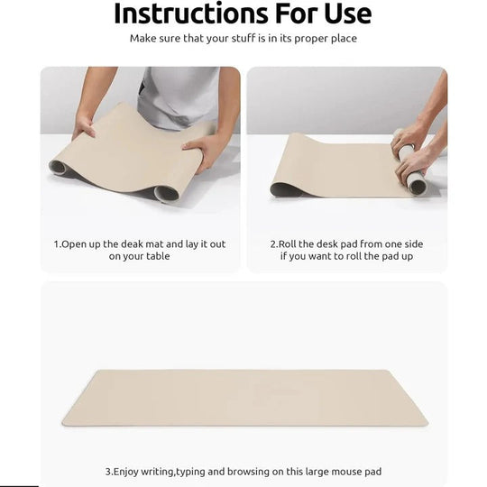 PU Leather Desk Mat With Textured Backing Surface for Workspace