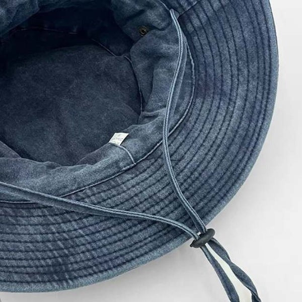 Outdoor Brimmed Bucket Hat with Adjustable Strap and Vent Panels