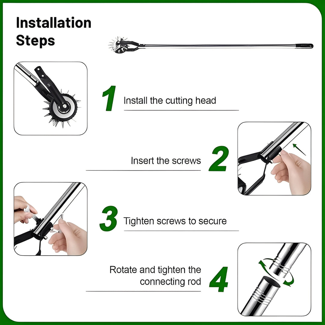 Manual Wheel Lawn Edger With Adjustable Handle Length