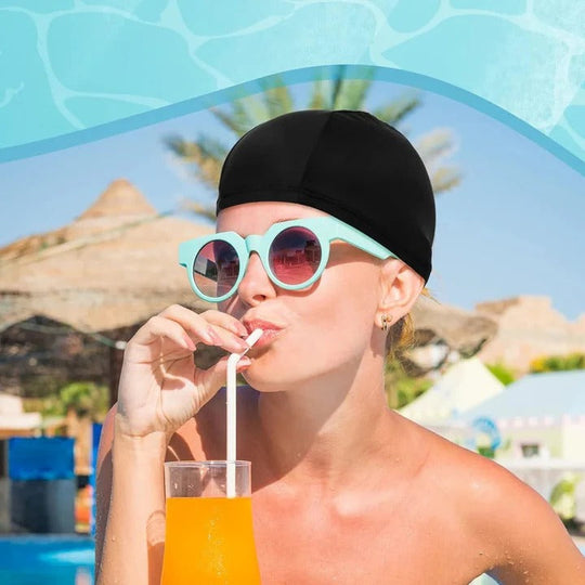 Stretch Swim Cap with Twist Front Turban Design for Swimmers