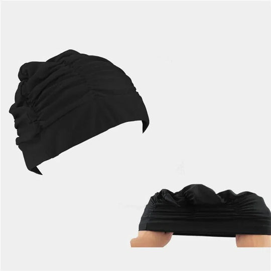 Stretch Swim Cap with Twist Front Turban Design for Swimmers
