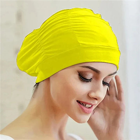 Stretch Swim Cap with Twist Front Turban Design for Swimmers