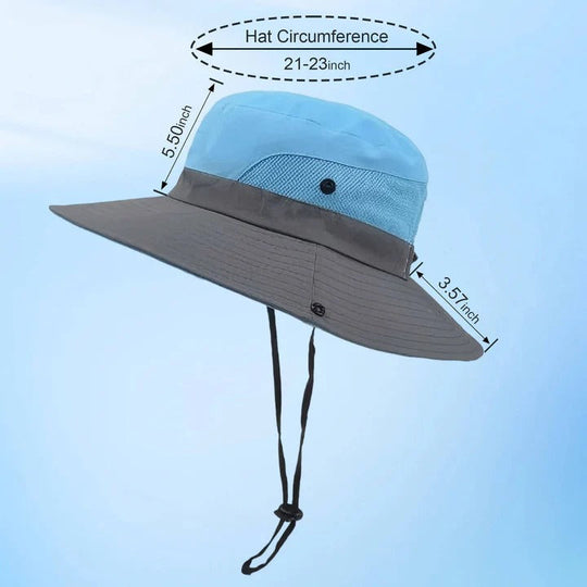 Foldable Outdoor Sun Hat with Wide Brim and Adjustable Strap