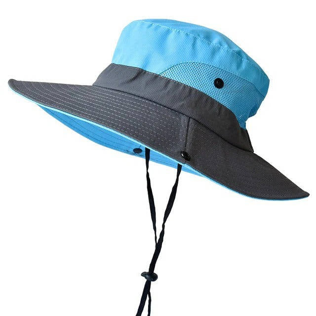 Foldable Outdoor Sun Hat with Wide Brim and Adjustable Strap