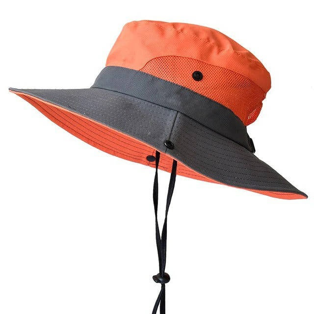 Foldable Outdoor Sun Hat with Wide Brim and Adjustable Strap