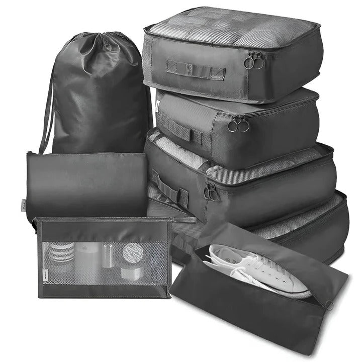 Travel Packing Cube Set, 7 Pieces with Mesh Panels and Bags