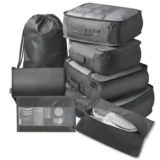 Travel Packing Cube Set, 7 Pieces with Mesh Panels and Bags