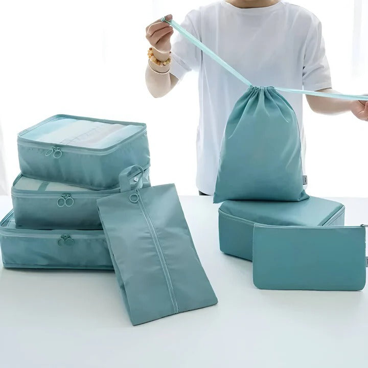 Travel Packing Cube Set, 7 Pieces with Mesh Panels and Bags