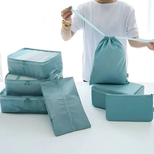 Travel Packing Cube Set, 7 Pieces with Mesh Panels and Bags