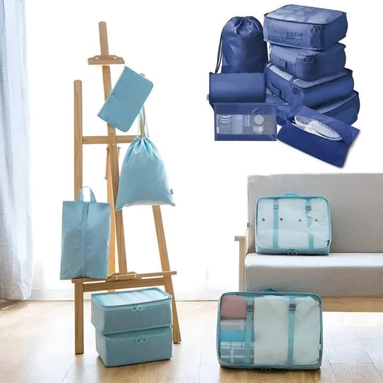Travel Packing Cube Set, 7 Pieces with Mesh Panels and Bags