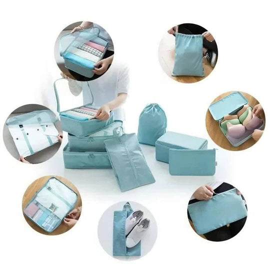 Travel Packing Cube Set, 7 Pieces with Mesh Panels and Bags